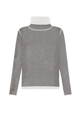 PULLOVER BICOLORE COLLO ALTO GRIGIO | DEHA