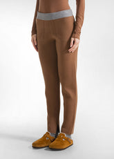 PANTALONE A MAGLIA BICOLOR MARRONE - GLACE' BROWN | DEHA