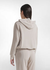 SOFT TOUCH FULL ZIP HOODIE - BEIGE - BEIGE | DEHA