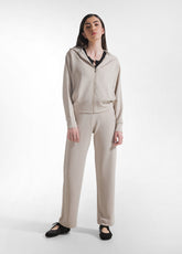 SOFT TOUCH FULL ZIP HOODIE - BEIGE - BEIGE | DEHA