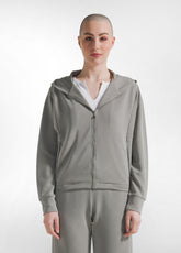 SOFT TOUCH FULL ZIP HOODIE - GREEN - SAGE GREEN | DEHA