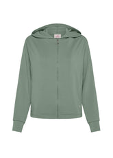 SOFT TOUCH FULL ZIP HOODIE - GREEN - SAGE GREEN | DEHA