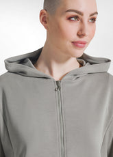 SOFT TOUCH FULL ZIP HOODIE - GREEN - SAGE GREEN | DEHA