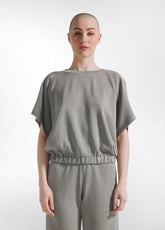 SOFT TOUCH HALF SLEEVES SWEATSHIRT - GREEN - SAGE GREEN | DEHA