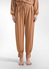PANTALONE JOGGER IN JERSEY MODAL MARRONE - AMBER BROWN | DEHA