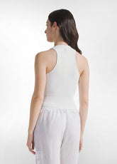 TOP A COSTE IN MAGLIA DI RAYON BIANCO - MILK WHITE | DEHA