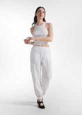 TOP A COSTE IN MAGLIA DI RAYON BIANCO - MILK WHITE | DEHA