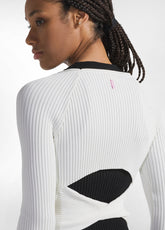 RAYON KNITTED WRAP SWEATER - WHITE - MILK WHITE | DEHA