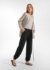 RAYON KNITTED JOGGER PANTS - BLACK - Pants - Outlet | DEHA