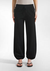 RAYON KNITTED JOGGER PANTS - BLACK - BLACK | DEHA