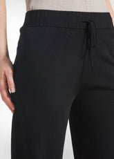 RAYON KNITTED JOGGER PANTS - BLACK - BLACK | DEHA