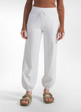 PANTALONE JOGGER A MAGLIA DI RAYON BIANCO - MILK WHITE | DEHA