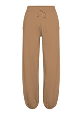 RAYON KNITTED JOGGER PANTS - BROWN - AMBER BROWN | DEHA