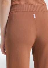 RAYON KNITTED JOGGER PANTS - BROWN - AMBER BROWN | DEHA
