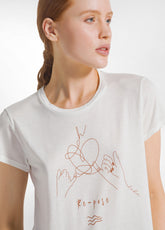 GRAPHIC YOGA VISCOSE T-SHIRT - WHITE - MILK WHITE | DEHA