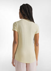 GRAPHIC YOGA VISCOSE T-SHIRT - YELLOW - PASTEL YELLOW | DEHA