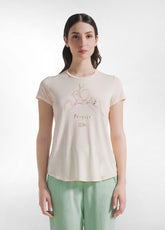 T-SHIRT IN VISCOSA CON GRAFICA YOGA ROSA - LIGHT PINK | DEHA