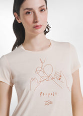 T-SHIRT IN VISCOSA CON GRAFICA YOGA ROSA - LIGHT PINK | DEHA