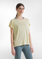 VISKOSE T-SHIRT WITH DRAWSTRING - YELLOW - PASTEL YELLOW | DEHA