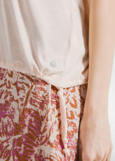 VISKOSE T-SHIRT WITH DRAWSTRING - PINK - LIGHT PINK | DEHA