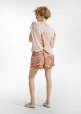 VISKOSE T-SHIRT WITH DRAWSTRING - PINK - LIGHT PINK | DEHA