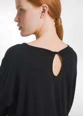 T-SHIRT FLUIDA IN VISCOSA NERO - BLACK | DEHA