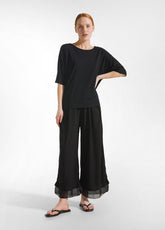 T-SHIRT FLUIDA IN VISCOSA NERO - Activewear | DEHA