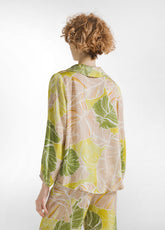 CAMICIA IN RASO STAMPATO BEIGE - YELLOW LEAVES | DEHA