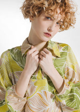 CAMICIA IN RASO STAMPATO BEIGE - YELLOW LEAVES | DEHA
