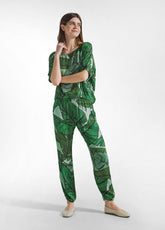 ALLOVER SATIN JOGGER PANTS - GREEN - Pants - Outlet | DEHA