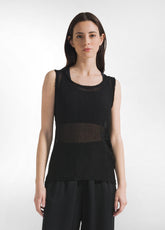 SILK BLENDED VISKOSE TANK TOP - BLACK - BLACK | DEHA