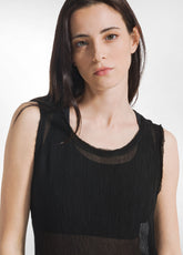 SILK BLENDED VISKOSE TANK TOP - BLACK - BLACK | DEHA