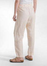 SHINY LINEN STRAIGHT PANTS - PINK - LIGHT PINK | DEHA