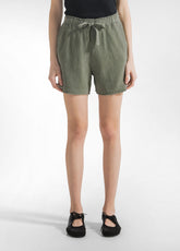 COTTON GAUZE SHORTS - GREEN - SAGE GREEN | DEHA