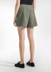 COTTON GAUZE SHORTS - GREEN - SAGE GREEN | DEHA
