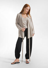 KNITTED LINEN AND COTTON SINGLET - BEIGE - BEIGE | DEHA