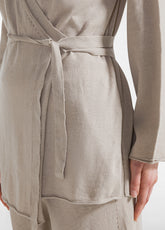 KNITTED LINEN BLENDED CARDIGAN - BEIGE - BEIGE | DEHA