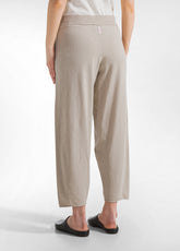 PANTALONE IN MAGLIA LINO E COTONE BEIGE - Abbigliamento in Lino da Donna | DEHA