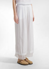PANTALONE FLUIDO IN MUSSOLA DI VISCOSA BIANCO - WHITE | DEHA