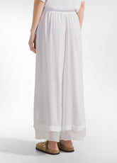 PANTALONE FLUIDO IN MUSSOLA DI VISCOSA BIANCO - WHITE | DEHA