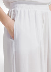 PANTALONE FLUIDO IN MUSSOLA DI VISCOSA BIANCO - WHITE | DEHA