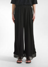 FLIEßENDE HOSE AUS VISKOSE-MOUSSELINE - SCHWARZ - BLACK | DEHA
