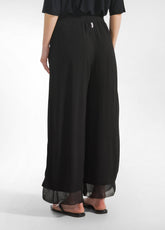 FLIEßENDE HOSE AUS VISKOSE-MOUSSELINE - SCHWARZ - BLACK | DEHA