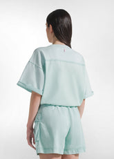 FADED SWEATSHIRT COMBINED WITH LYOCELL TWILL - GRE - WATER GREEN | DEHA