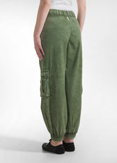 FADED TWILL CARGO PANTS - GREEN - BOTTLE GREEN | DEHA