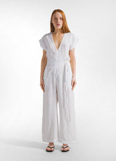LINEN JUMPSUIT - WHITE - WHITE | DEHA