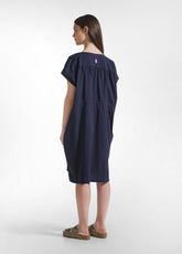 ALLOVER V-NECK DRESS - BLUE - Dresses, skirts, and suits - Outlet | DEHA