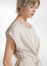 BLUSE AUS SATIN UN POPELINE - BEIGE - BEIGE | DEHA