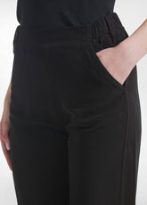LINEN LYOCELL STRAIGHT PANTS - BLACK - BLACK | DEHA