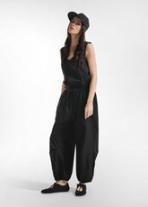 TECH NYLON LOGO TRIM JOGGER - BLACK - BLACK | DEHA